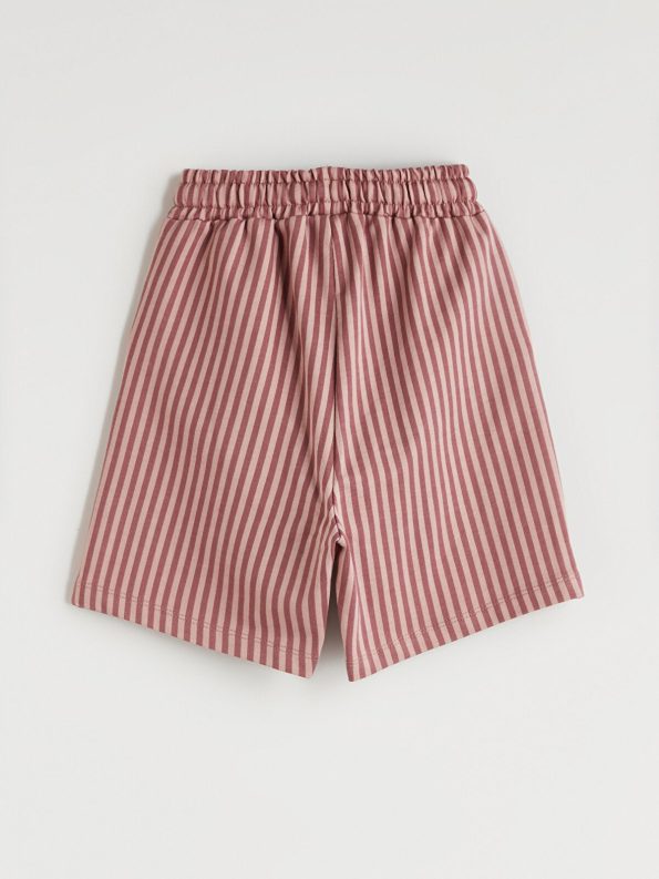 LCW Kids Purple Elastic Waist Striped Boy's Shorts
