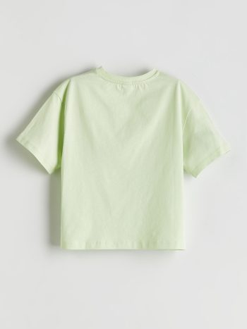 LCW Kids Green Crew Neck T-Shirt for Girls