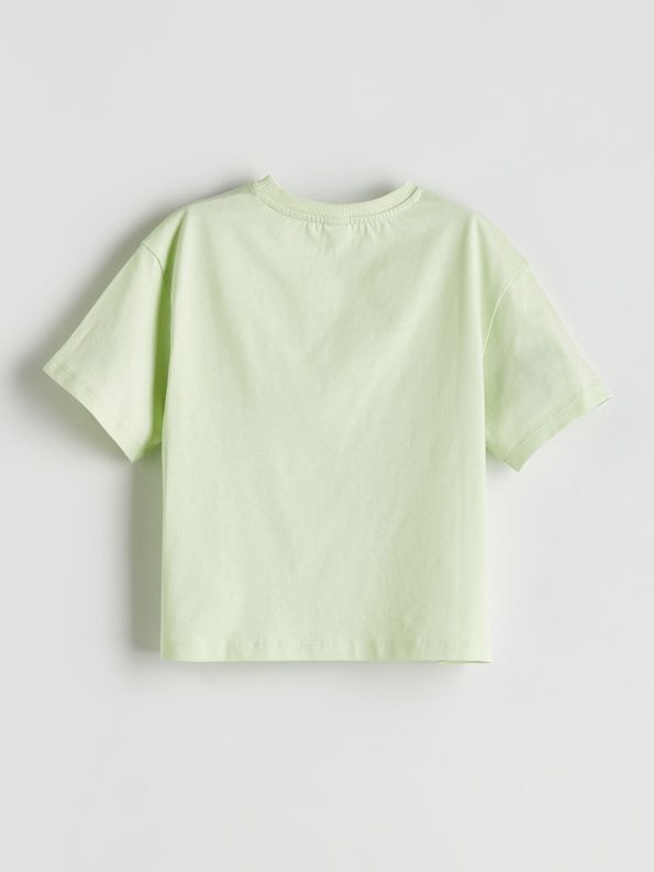 LCW Kids Green Crew Neck T-Shirt for Girls