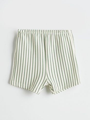 LCW Baby Cream Elastic Waist Cotton Boy Shorts Set of 2