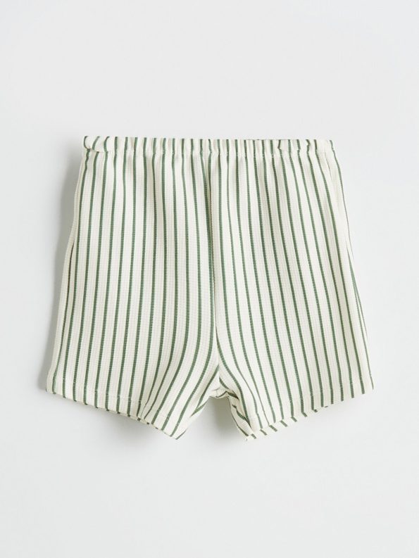 LCW Baby Cream Elastic Waist Cotton Boy Shorts Set of 2