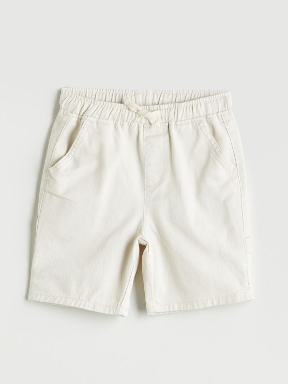 LCW Kids Beige Basic Elastic Waist Drawstring Shorts