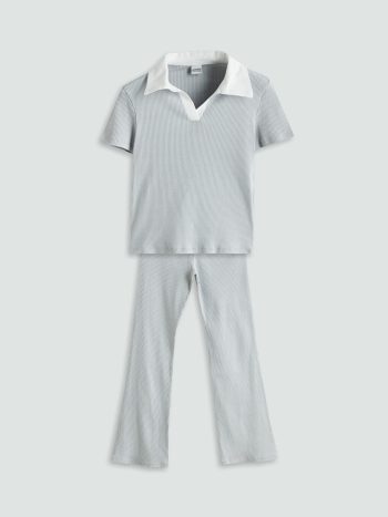 Square Neckline Girls' Jumpsuit