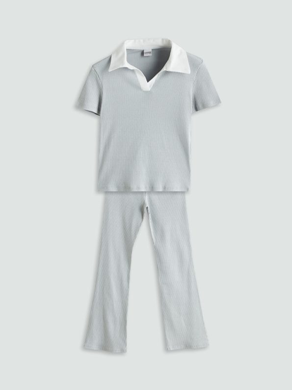 Square Neckline Girls' Jumpsuit