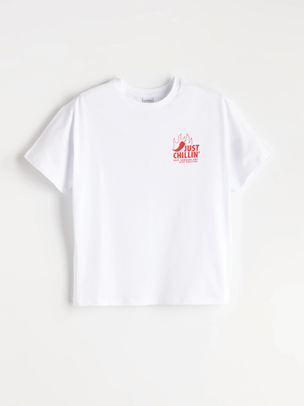 LCW Kids Cream Short Sleeve T-Shirt for Girls