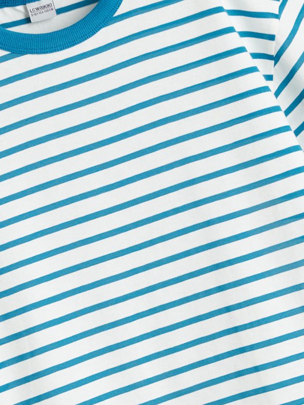 LCW Kids Blue Crew Neck Boys T-Shirt