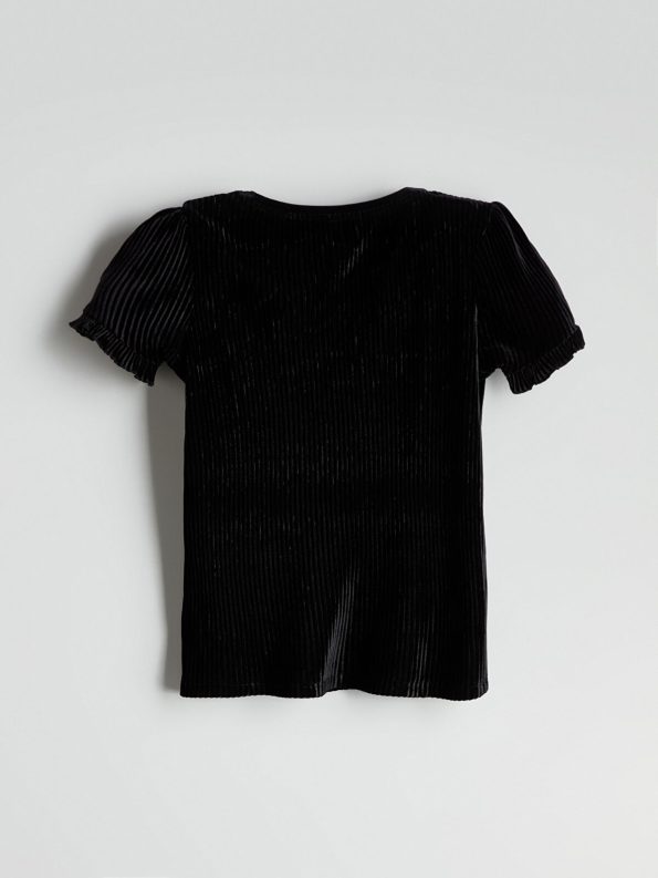 LCW Kids Black Crew Neck T-Shirt for Girls