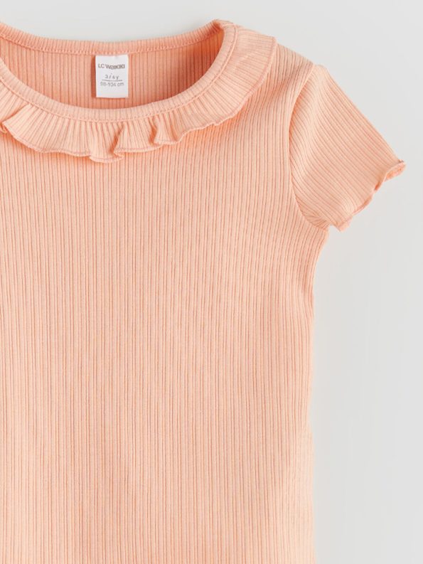 LCW Kids Coral Bike Neck Basic Girls T-Shirt