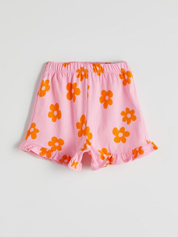 LCW Kids Pink Elastic Waist Floral Girls Shorts