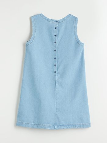 LCW Kids Indigo Stone-Embellished Jean Dress for Girls