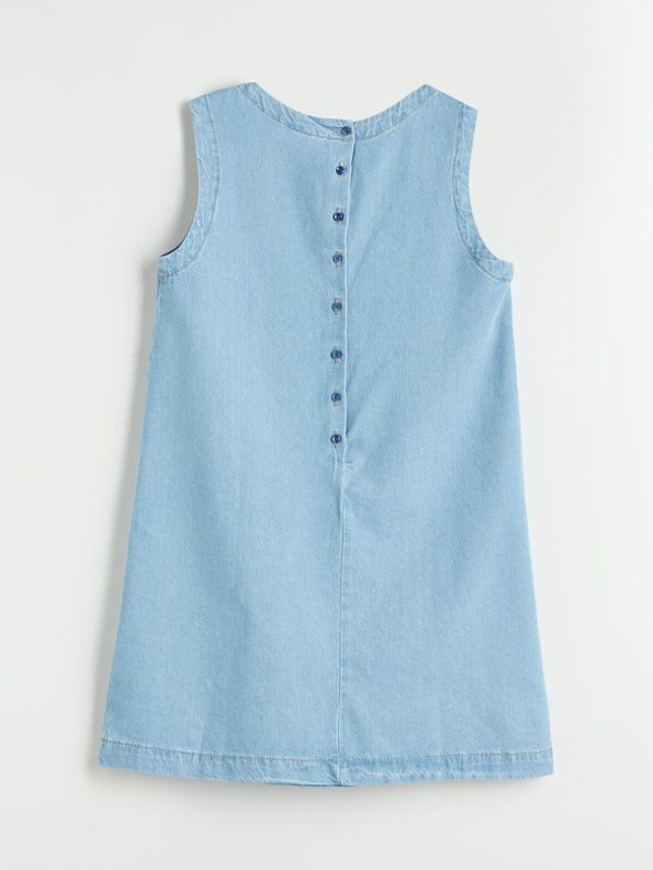 LCW Kids Indigo Stone-Embellished Jean Dress for Girls