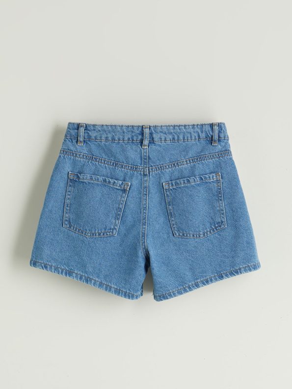LCW Kids Indigo Stone Embellished Girls' Denim Shorts