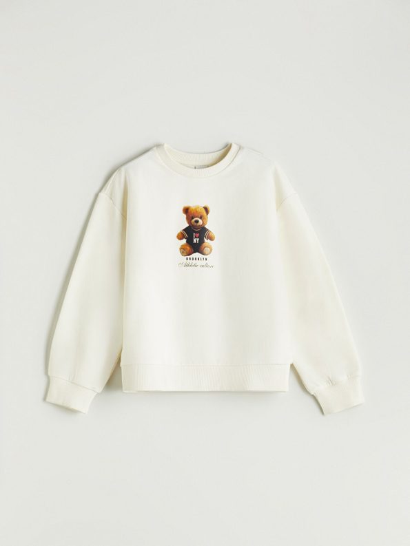 LCW Kids Cream Crew Neck Sweatshirt and Shorts Set