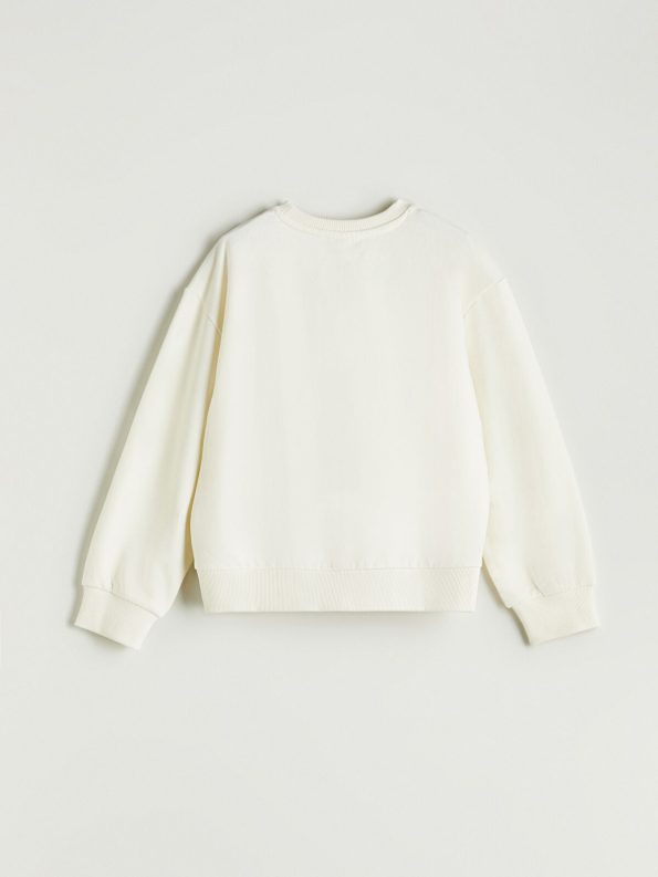 LCW Kids Cream Crew Neck Sweatshirt and Shorts Set