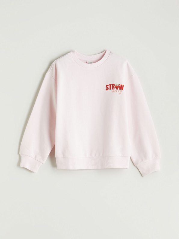 LCW Kids Pink Crew Neck Sweatshirt and Shorts Set