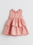 LCW Baby Pink Floral Cotton Dress for Girls