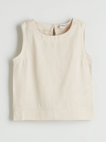 Girls' Linen Blend Blouse and Pant Set