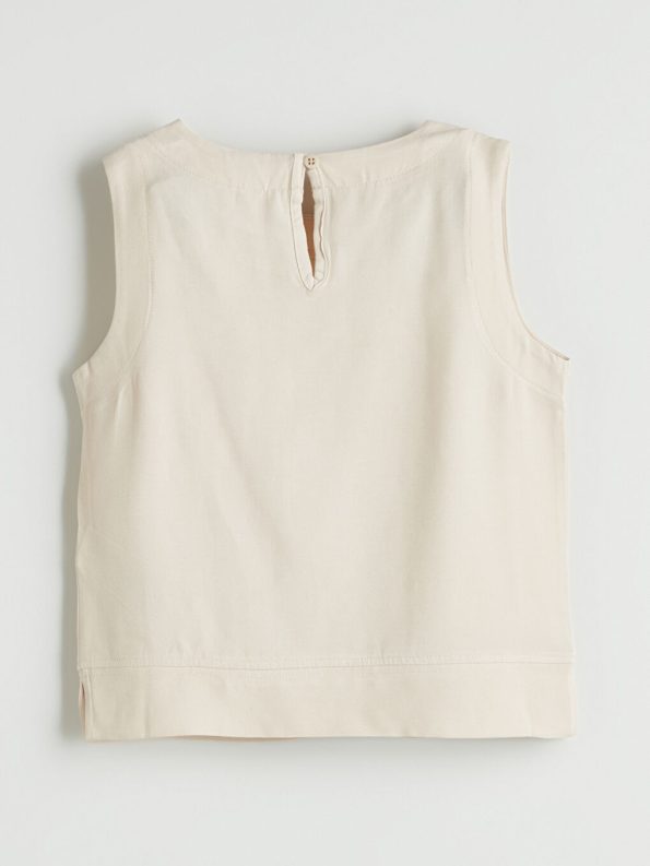 Girls' Linen Blend Blouse and Pant Set