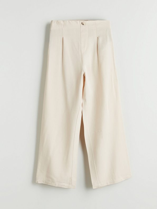 Girls' Linen Blend Blouse and Pant Set