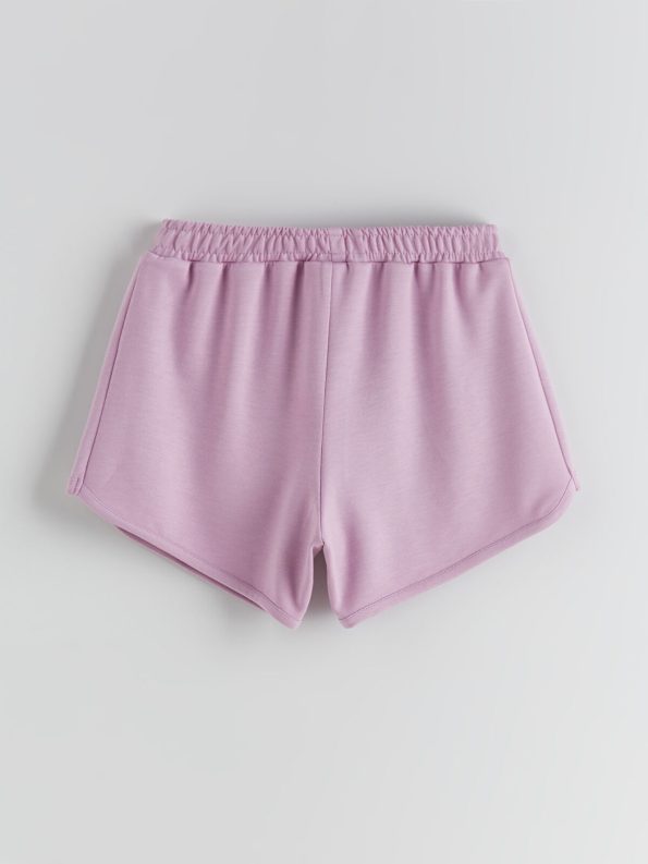 LCW Kids Lilac Basic Girls' Elastic Waist Shorts