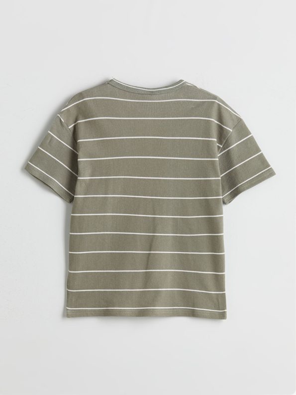 LCW Kids Green Crew Neck T-Shirt for Boys