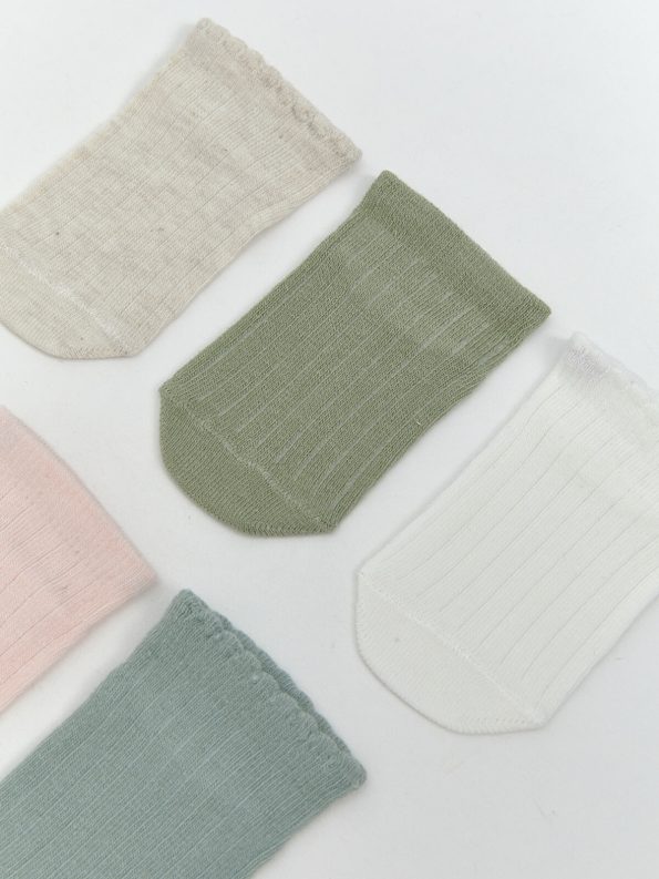 LCW Baby Green Basic Girl's Socks 5-Pack