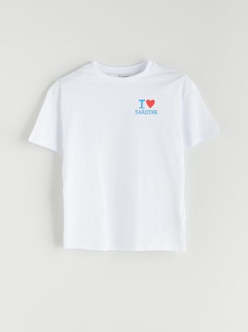 LCW Kids White Crew Neck T-Shirt for Girls