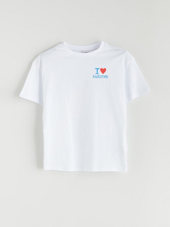 LCW Kids White Crew Neck T-Shirt for Girls