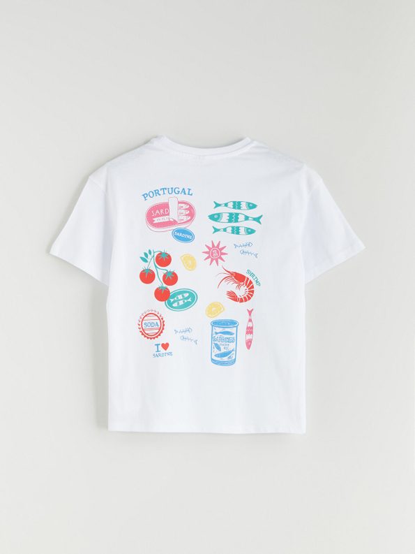 LCW Kids White Crew Neck T-Shirt for Girls