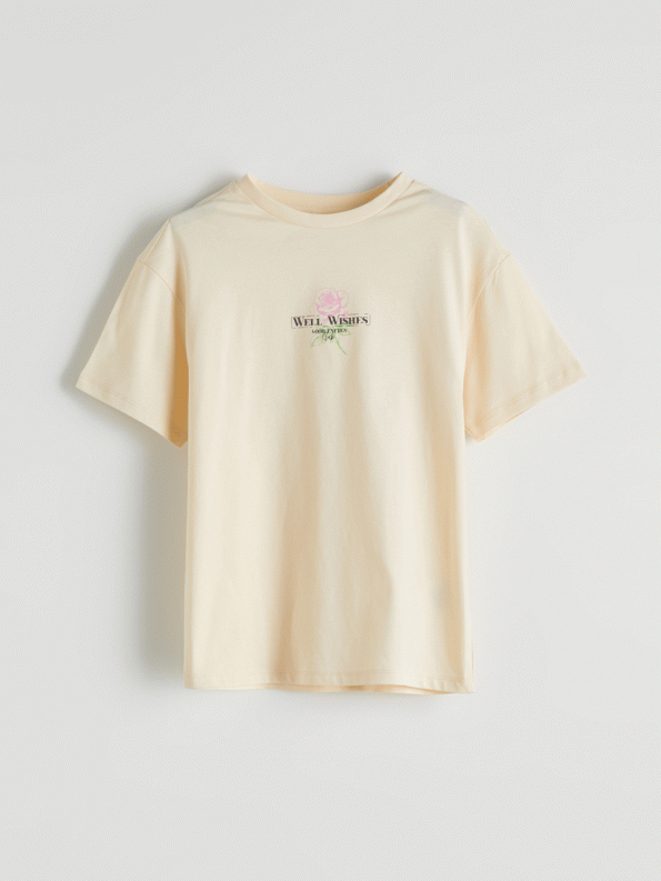 LCW Kids Yellow Crew Neck T-Shirt for Girls