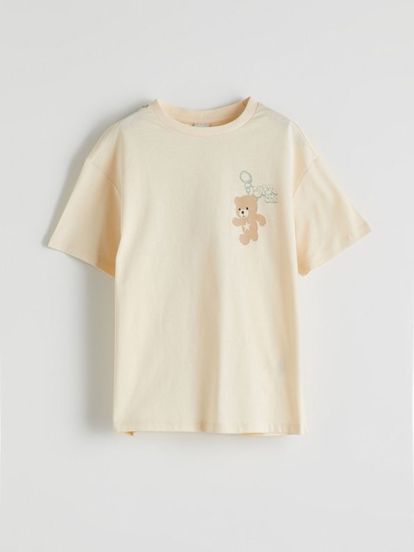 LCW Kids Yellow Crew Neck T-Shirt for Girls