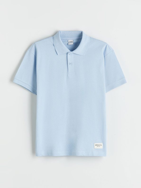 LCW Kids Blue Polo Collar Boys' T-Shirt