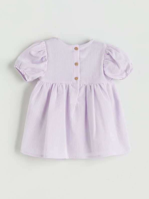 LCW Baby Lilac Ribbon Detail Cotton Dress