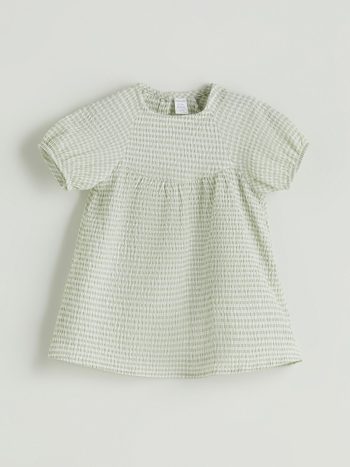 LCW Baby Green Checkered Pattern Dress