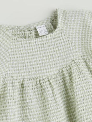 LCW Baby Green Checkered Pattern Dress
