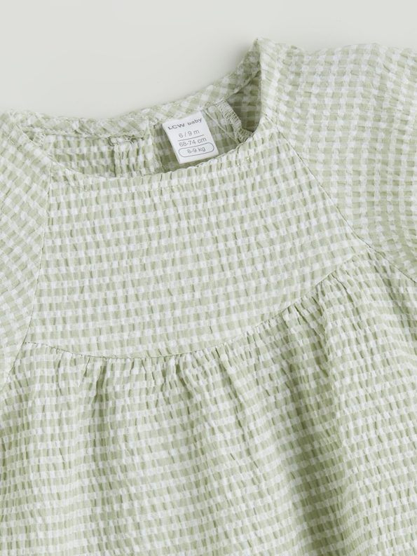 LCW Baby Green Checkered Pattern Dress
