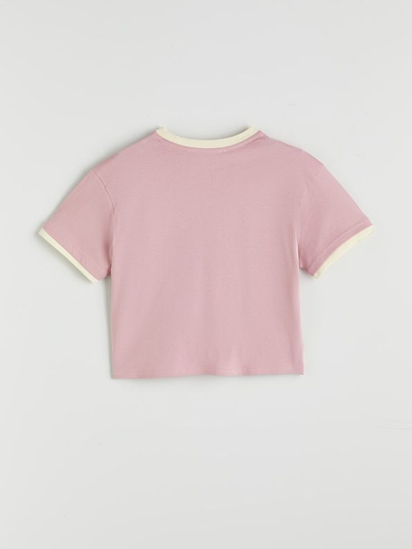 LCW Kids Pink Crew Neck London Print T-Shirt and Shorts Set