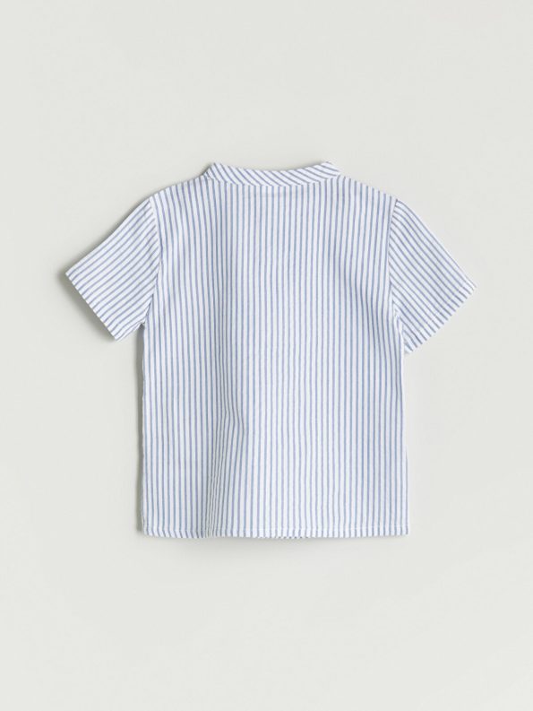 LCW Baby Cream Short Sleeve Striped Shirt and Shorts Set