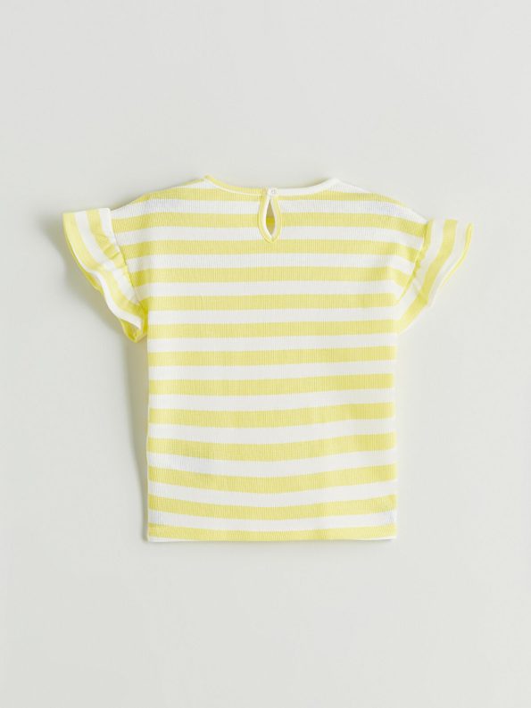 LCW Kids Yellow Striped Girls Blouse and Shorts Set