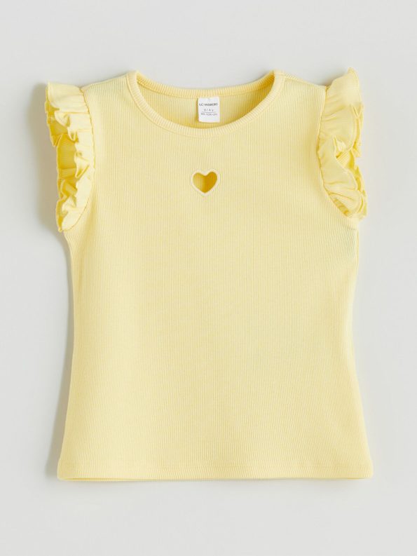 LCW Kids Yellow Embroidered Girls Blouse