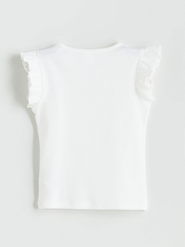 LCW Kids Cream Embroidered Crew Neck Blouse