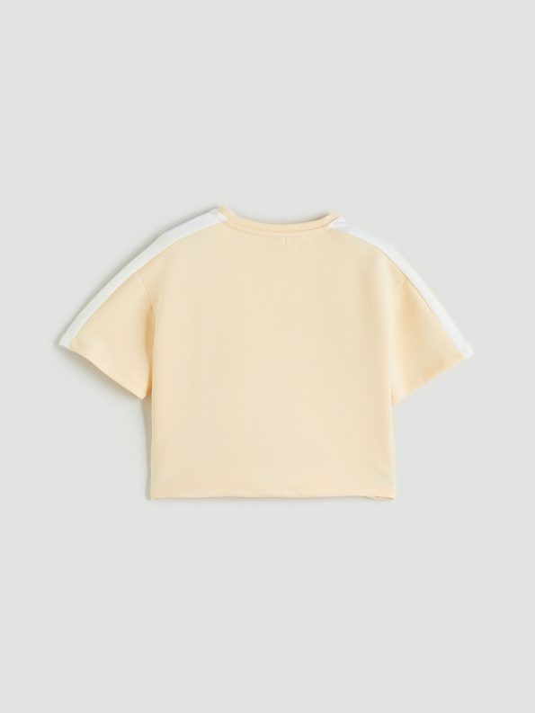 LCW Kids Orange Crew Neck Soft Touch T-Shirt and Shorts Set