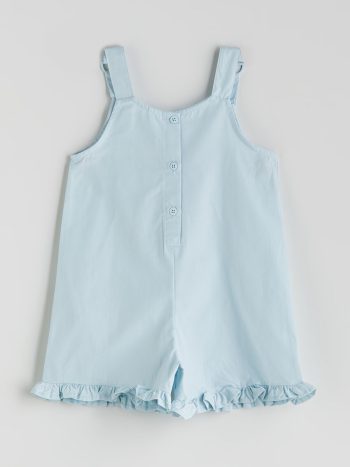 LCW Kids Blue Strappy Floral Embroidered Baby Girl Jumpsuit