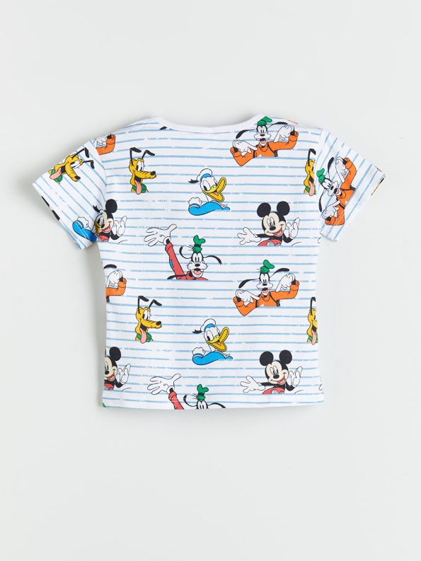 LCW Baby Cream Minnie Mouse Printed Boys' T-Shirt and Shorts Set