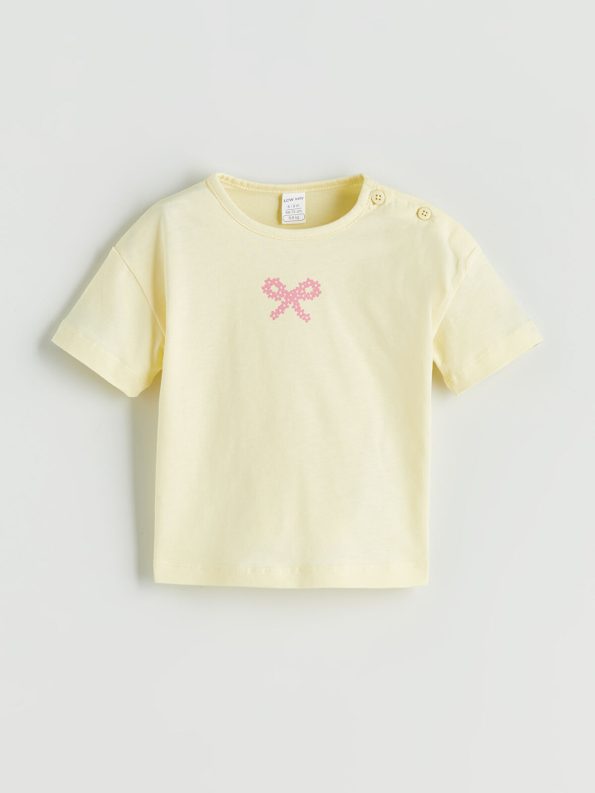 LCW Baby Yellow Bow Girl's T-Shirt and Skirt Set