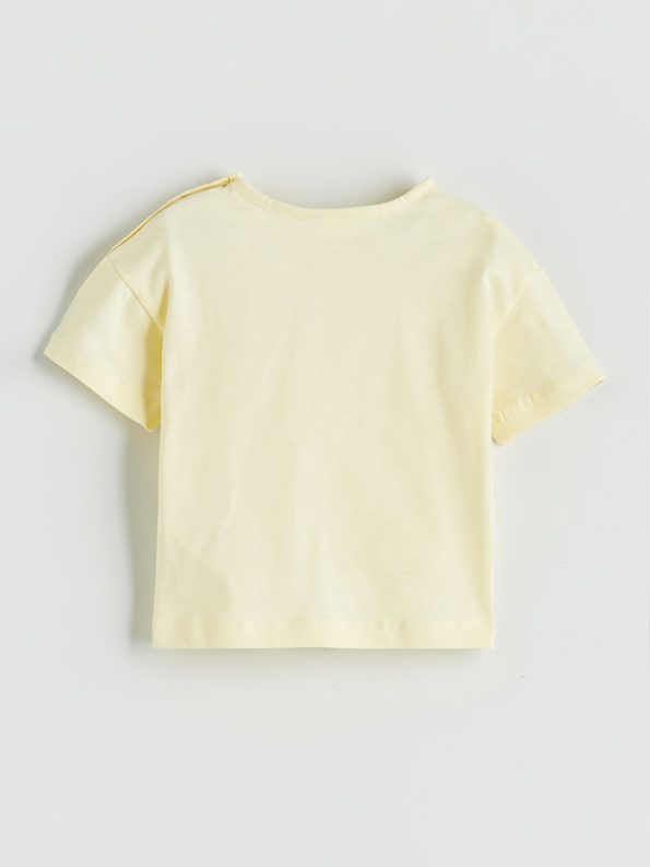 LCW Baby Yellow Bow Girl's T-Shirt and Skirt Set