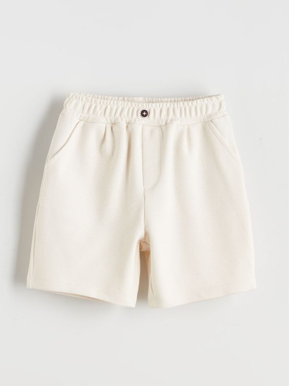 LCW Kids Beige Elastic Waist Basic Boys Shorts