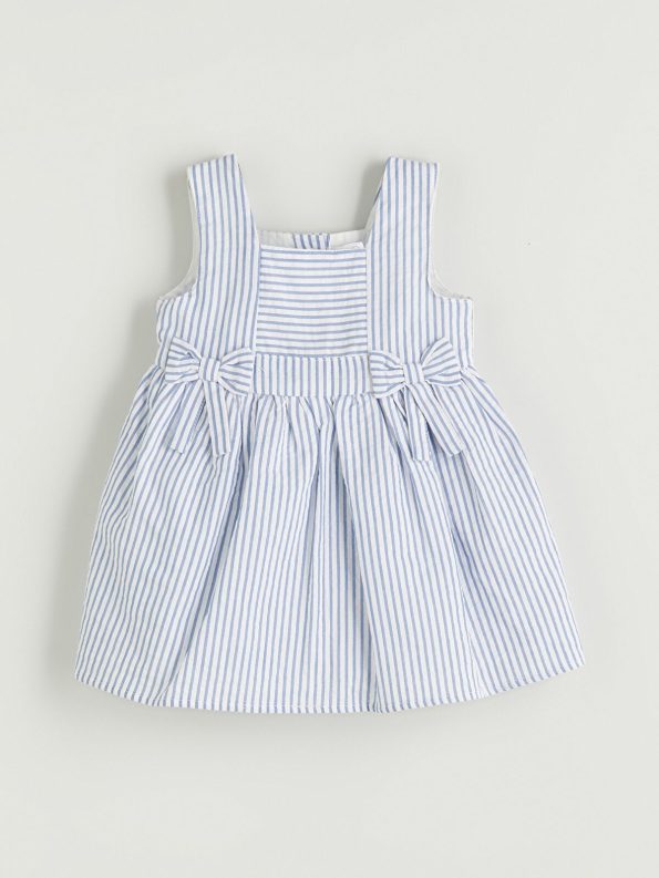 LCW Baby Blue Ribbon Detail Dress for Girls