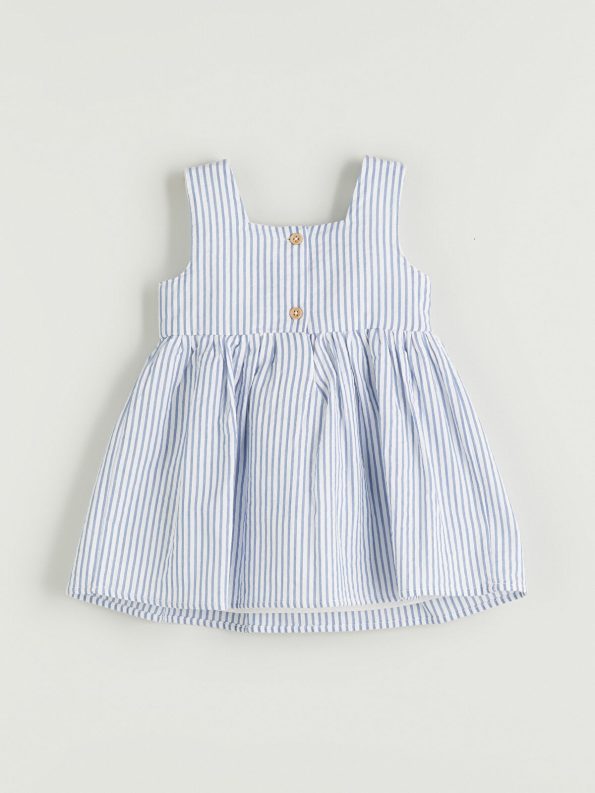 LCW Baby Blue Ribbon Detail Dress for Girls