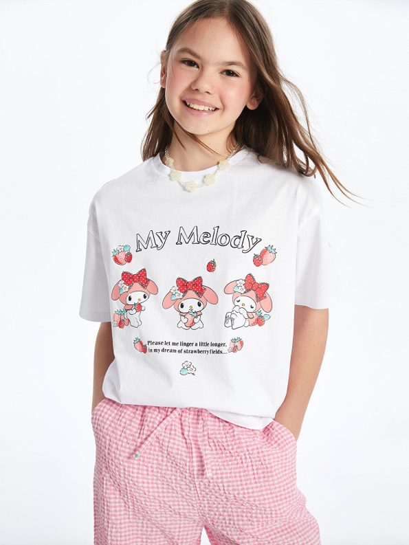 LCW Kids White My Melody Printed Girls T-Shirt